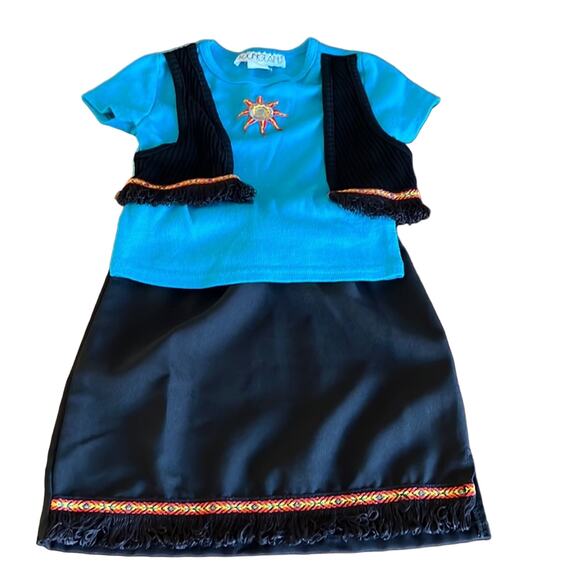 Youngland  2 Piece Southwest Style Dress Girls Size 5 Fringed - Picture 1 of 10